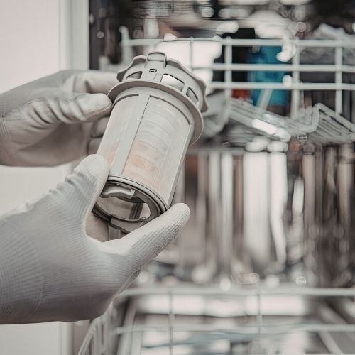 Dishwasher Won’t Drain in NKY How to Know It’s Time to Call a Plumber- dishwasher filter-neiheisel plumbing